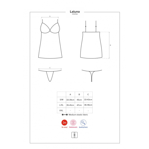 Obsessive Laluna chemise - соблазнительная сорочка, S/M